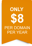 only $8 per domain per year